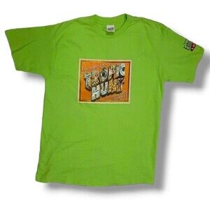 VTG Tropic Hunt Hollywood t-shirt Anvil Tag Size XL neon Green 80s single stitch